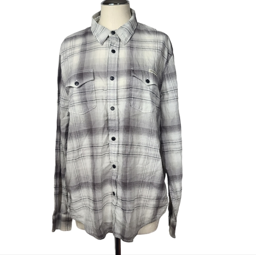 Lucky Brand Plaid Long Sleeve Button Down Shirt L